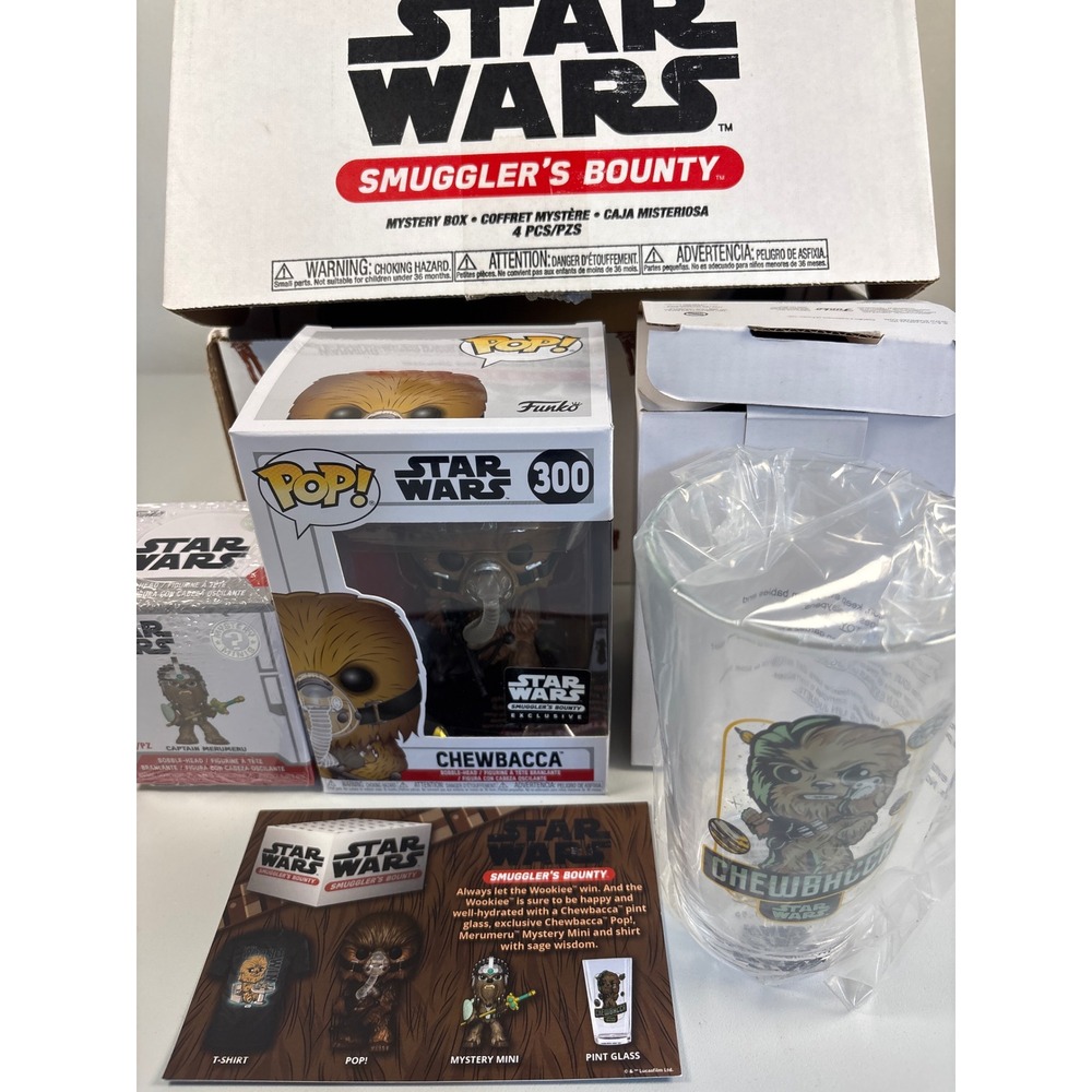 Star Wars Smugglers Bounty Wookiee Funko Pop 300 Chewbacca Mystery Mini Glass
